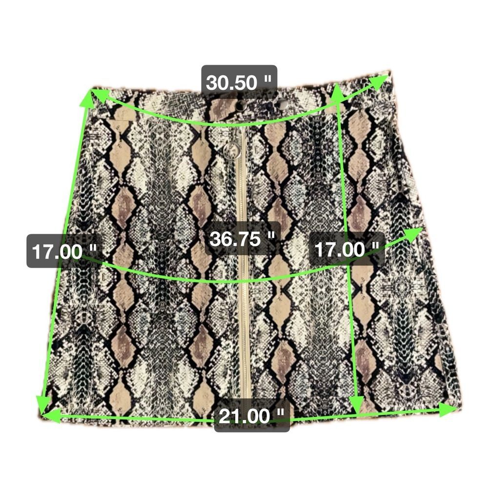 Altar’d State Pink Tan Snake Skin Print Zip Up Mini Skirt Women’s Size L - Picture 5 of 7